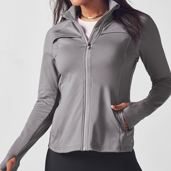 Fabletics Jackets & Blazers - Fabletics Kimmy Performance Jacket Storm Gray Full Zip Cross Back Size XS